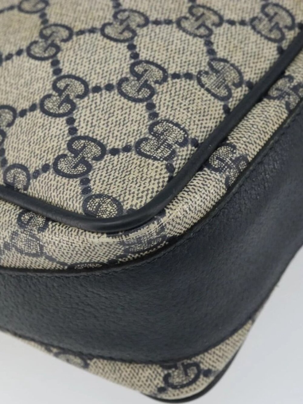 GUCCI GG Supreme Sherry Line Shoulder Bag PVC Navy Gold 001 56 0860 Auth ep12680 - Picture 4 of 16